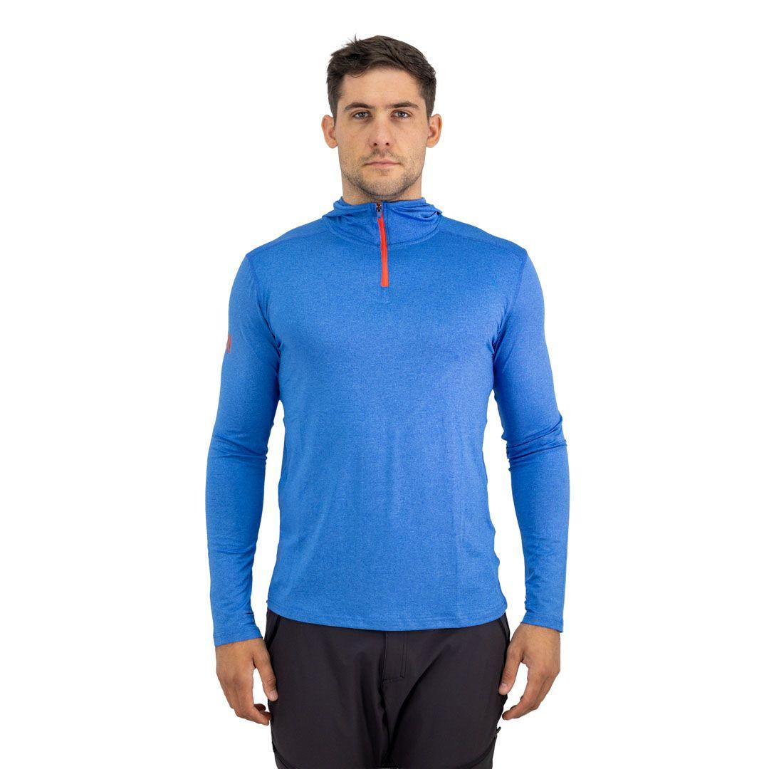 Polera Dry Fit Hw Spx C/ Gorro Manga Larga Hombre Blue-0