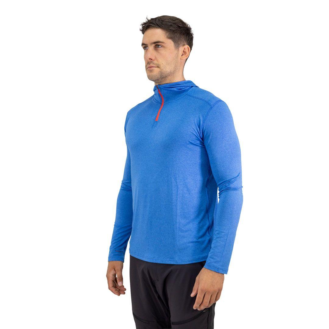 Polera Dry Fit Hw Spx C/ Gorro Manga Larga Hombre Blue-1