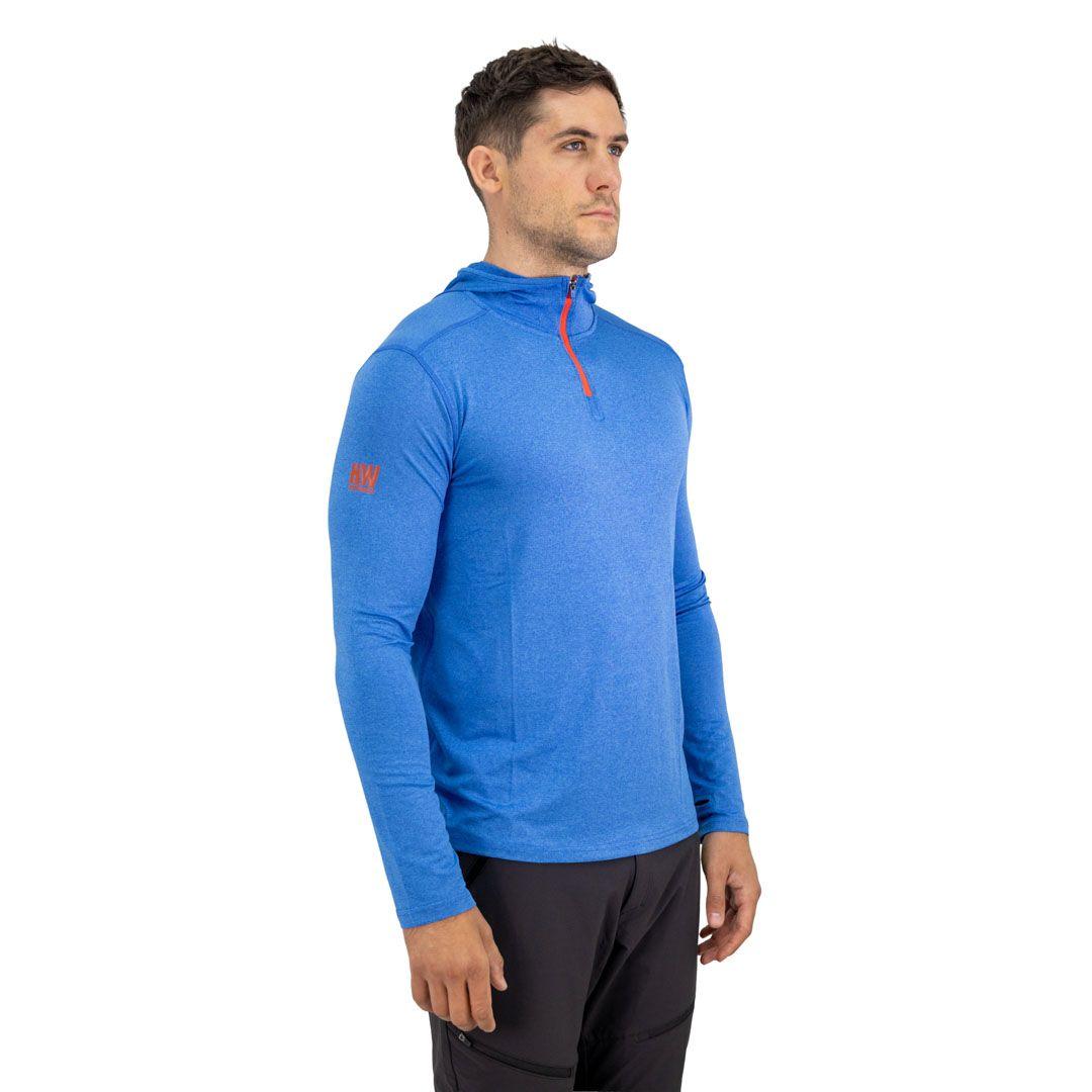 Polera Dry Fit Hw Spx C/ Gorro Manga Larga Hombre Blue-2