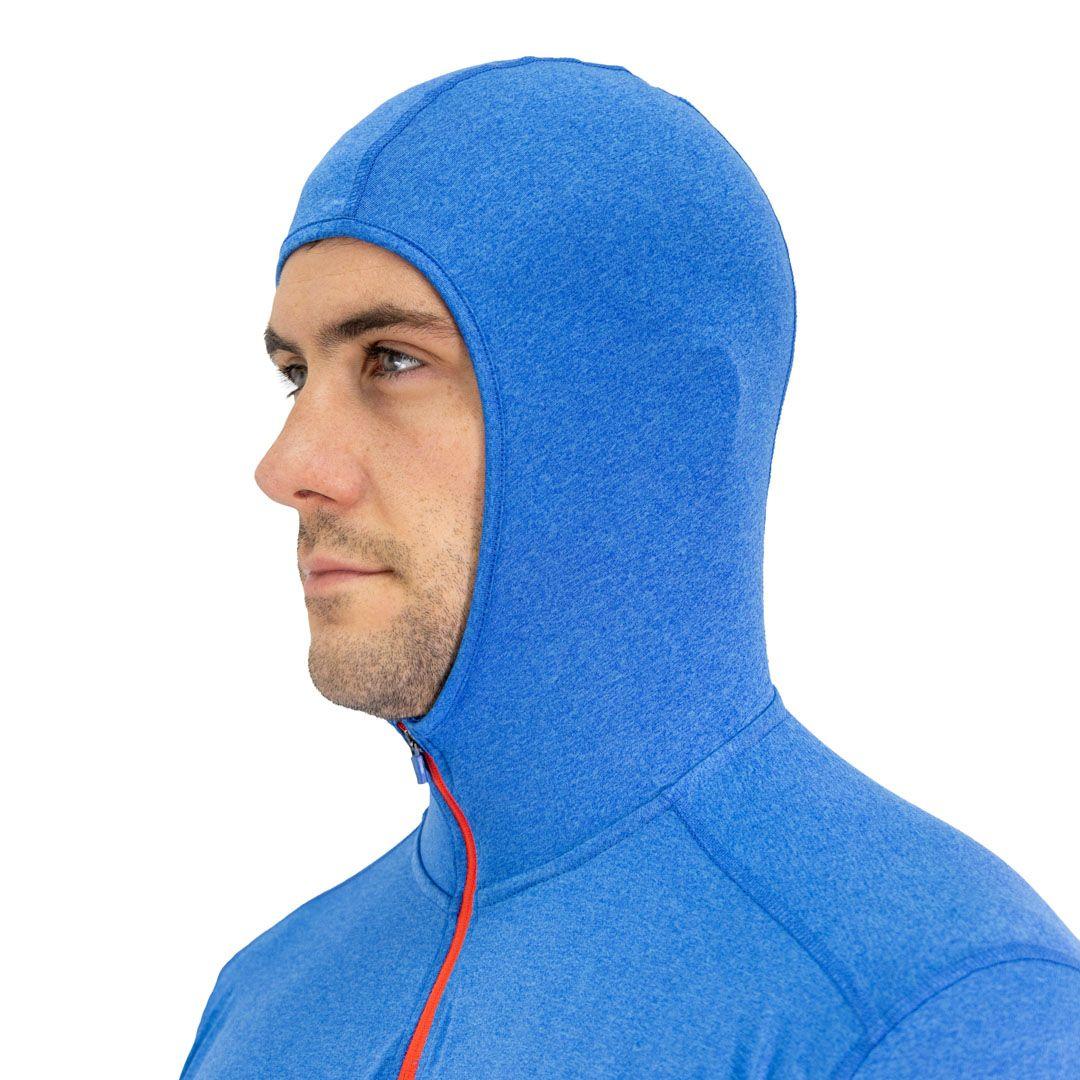 Polera Dry Fit Hw Spx C/ Gorro Manga Larga Hombre Blue-4