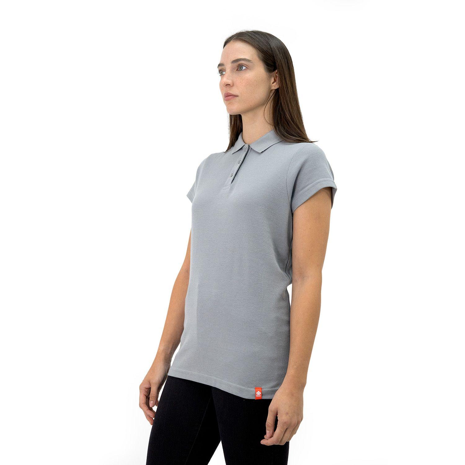 Polera Pique Quebec Manga corta Gris Mujer-2