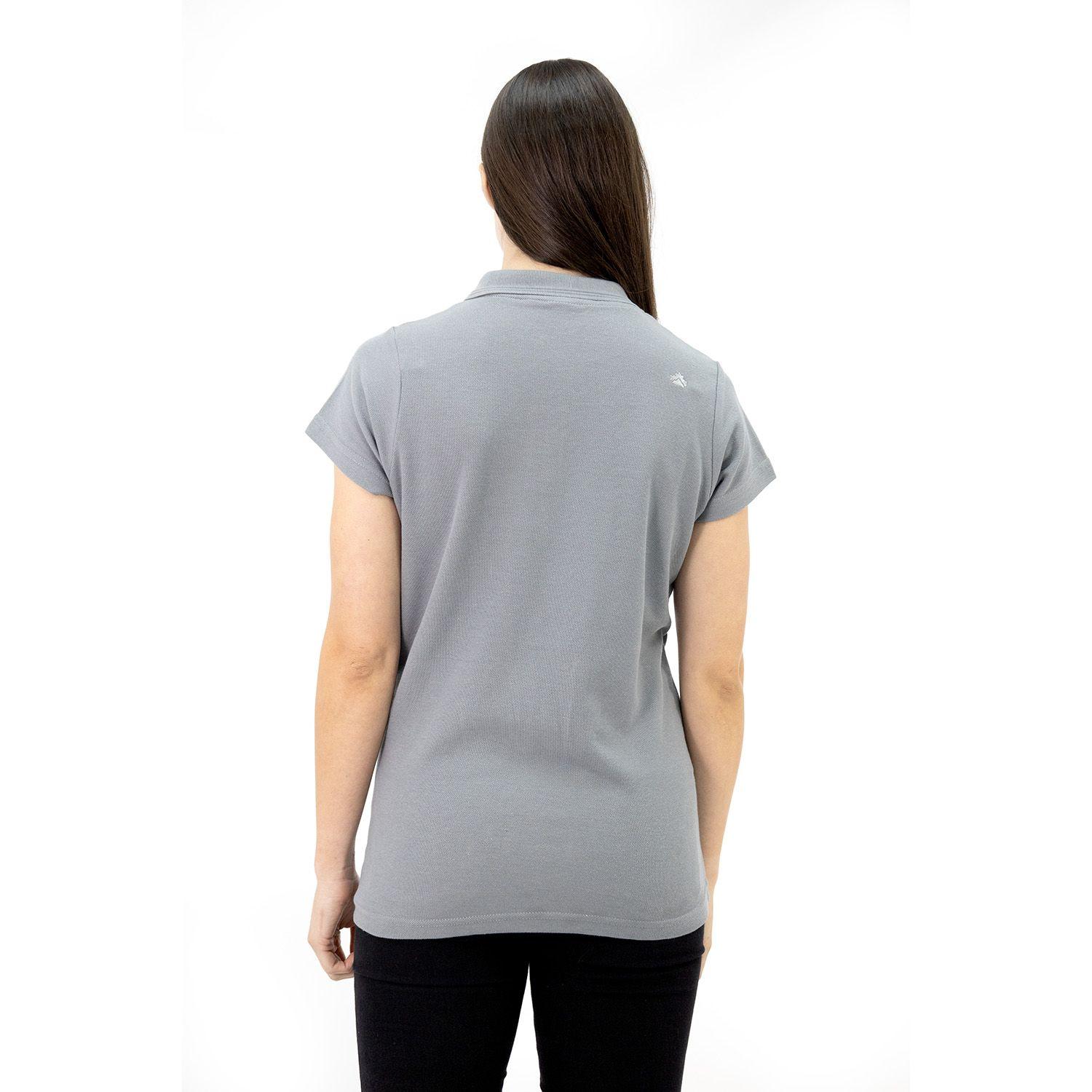 Polera Pique Quebec Manga corta Gris Mujer-3