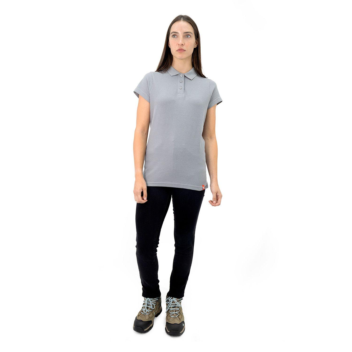 Polera Pique Quebec Manga corta Gris Mujer-4
