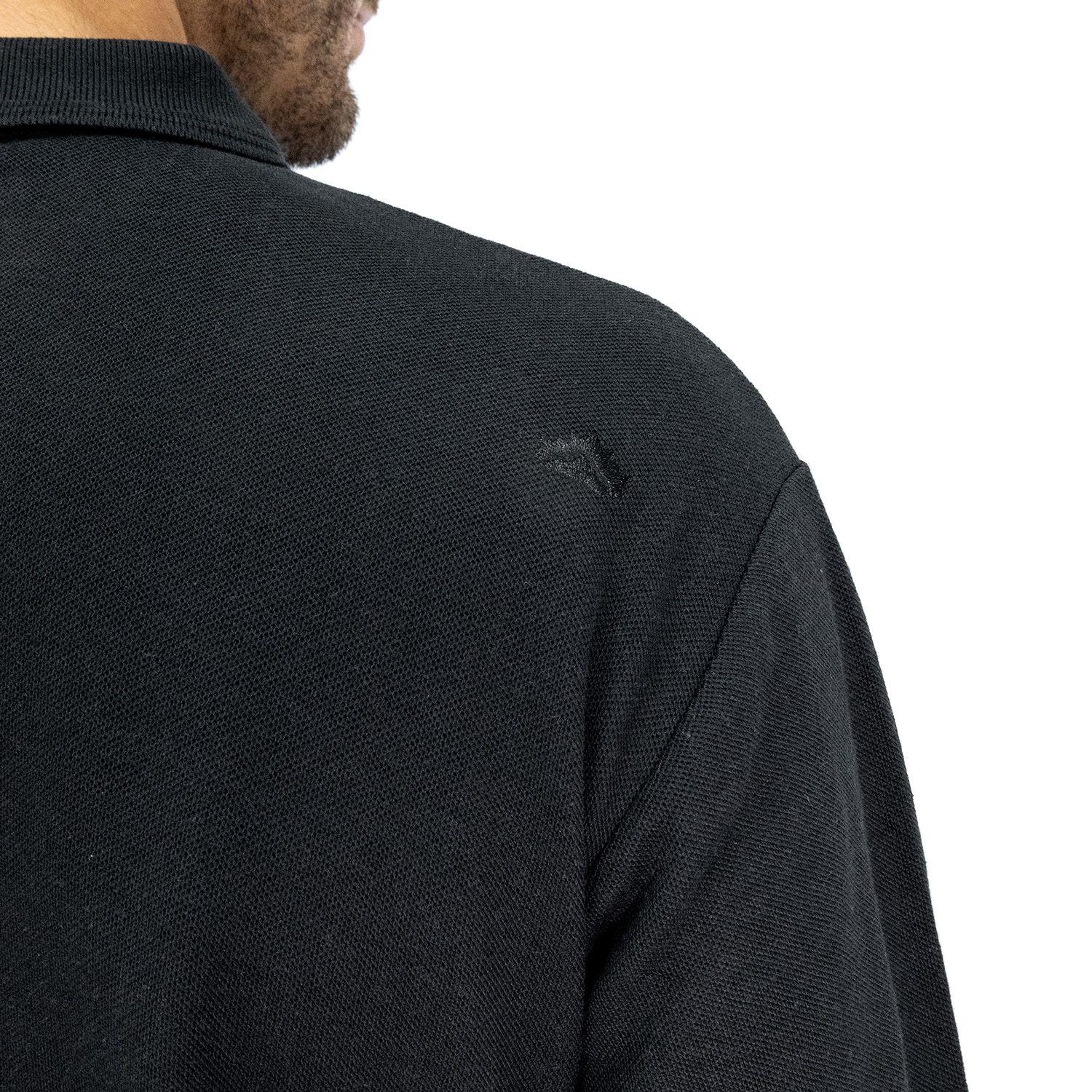 Polera Pique Quebec Manga larga Negro Hombre-6