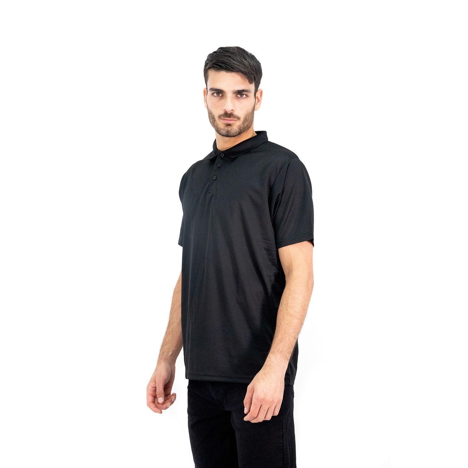 Polera Cooldry Quebec Manga Corta Negro-1