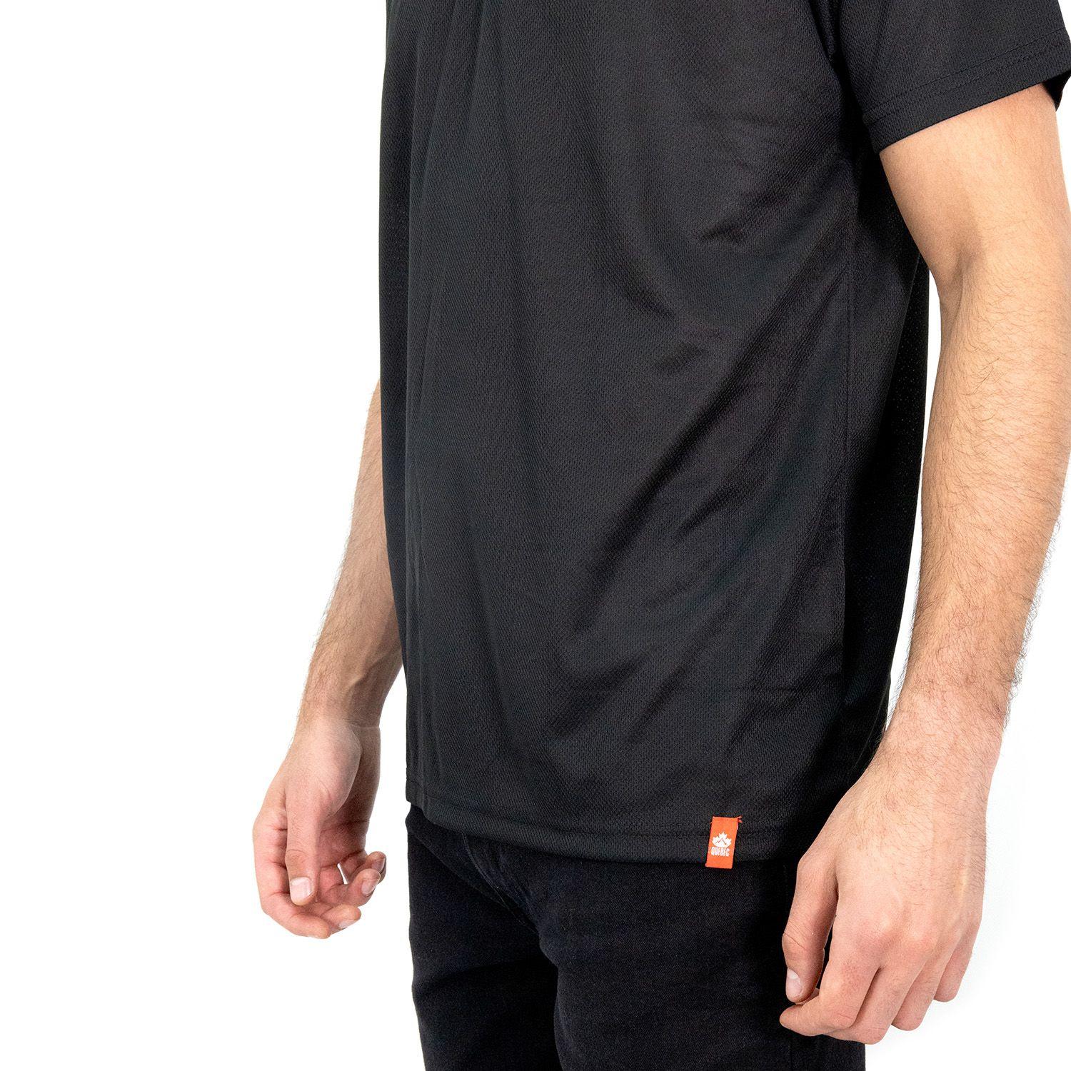 Polera Cooldry Quebec Manga Corta Negro-4