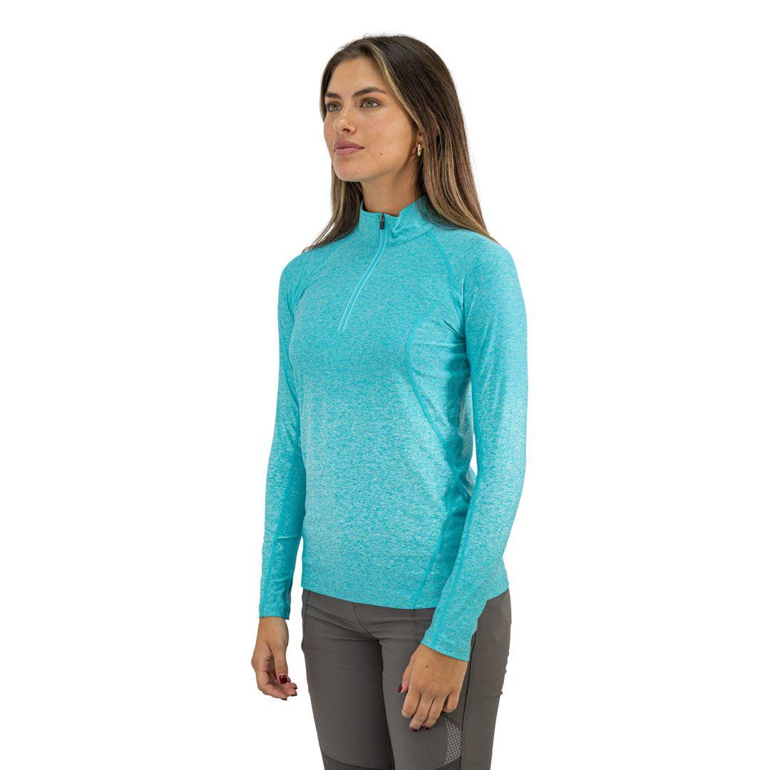 Polera Dry Fit Hw Manga Larga Mujer Turquesa-2