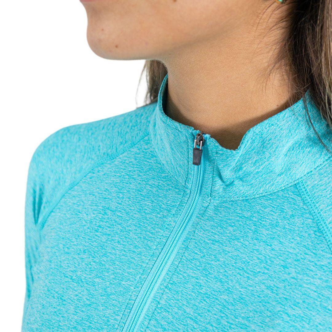 Polera Dry Fit Hw Manga Larga Mujer Turquesa-4