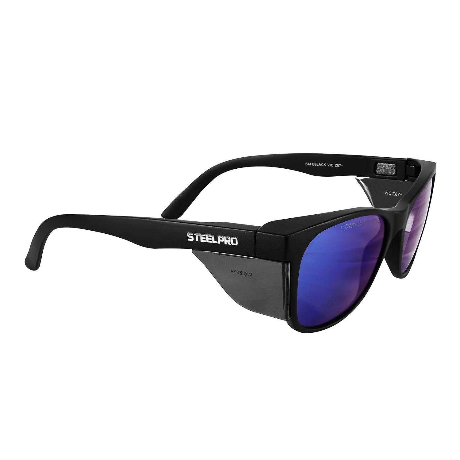 Lente Seguridad Safeblack Gris Revo Azul Steelpro-2