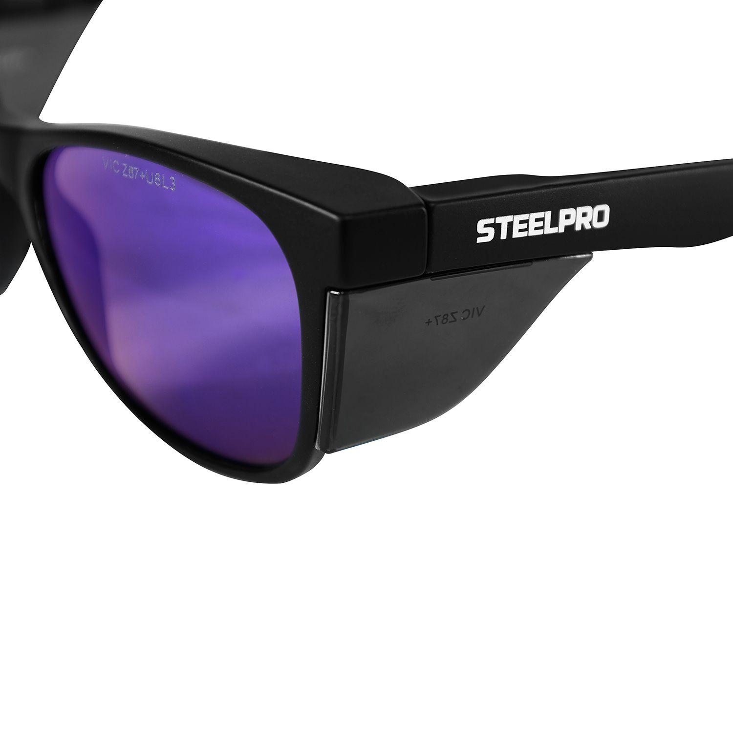 Lente Seguridad Safeblack Gris Revo Azul Steelpro-4