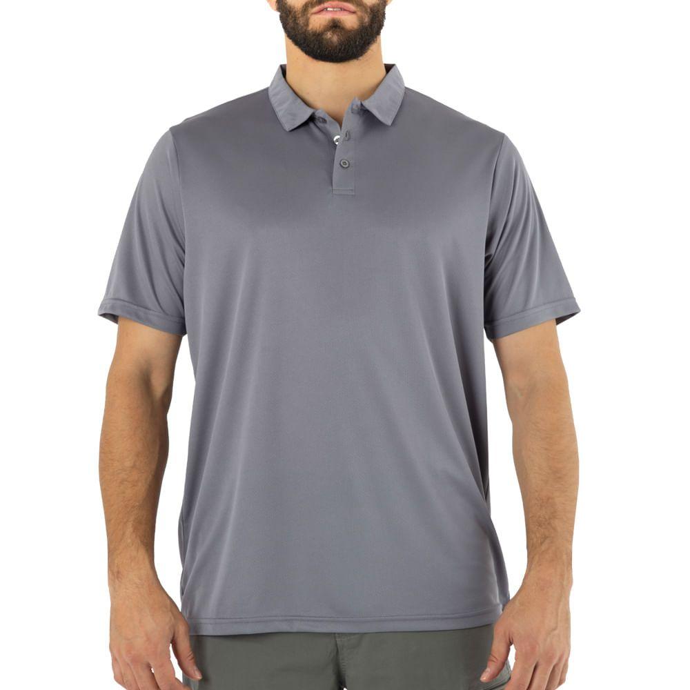 Polera Cooldry Quebec Manga Corta Gris-0