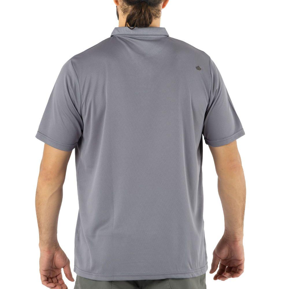 Polera Cooldry Quebec Manga Corta Gris-1