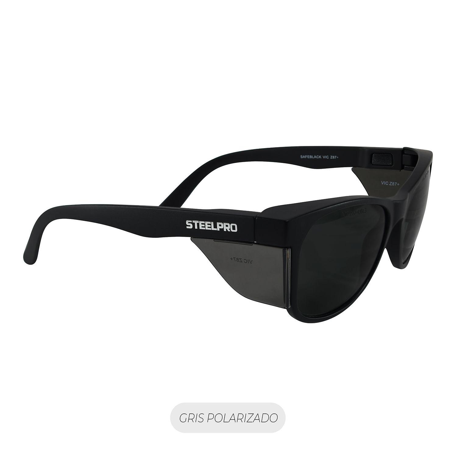 Lente Seguridad Safeblack Gris Polarizado Steelpro-2