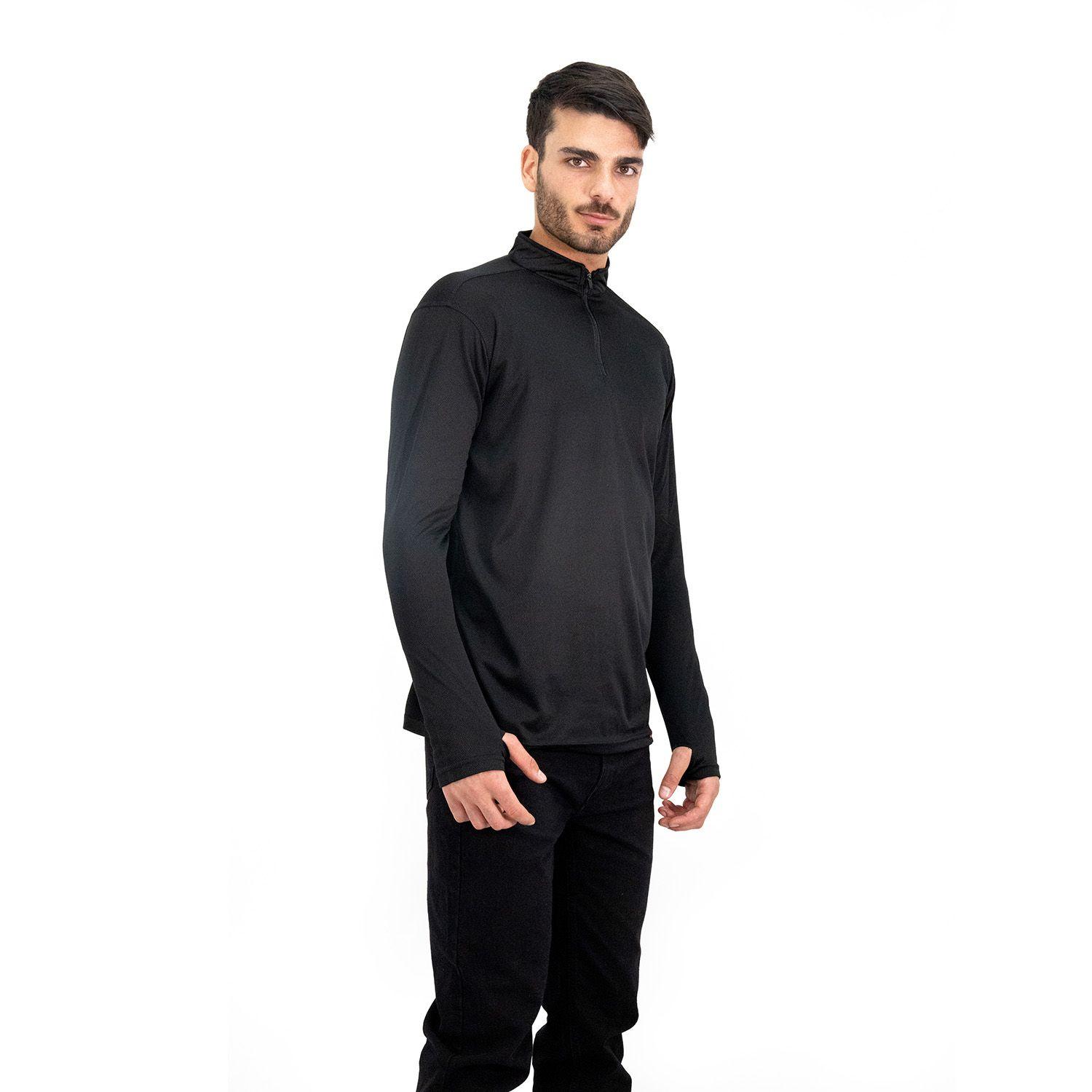 Polera Quebec Half-Zip Negro Hombre-0