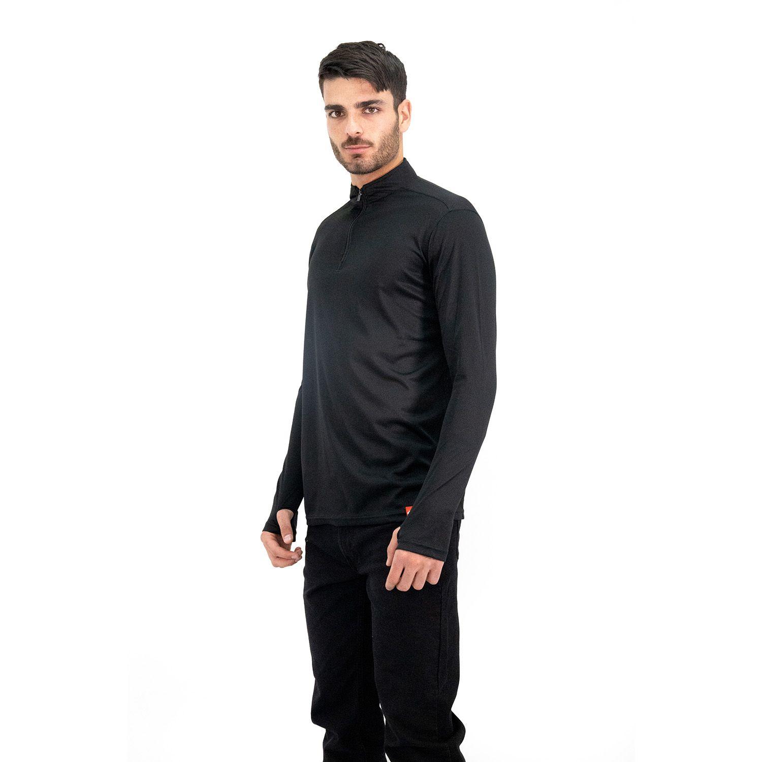 Polera Quebec Half-Zip Negro Hombre-1