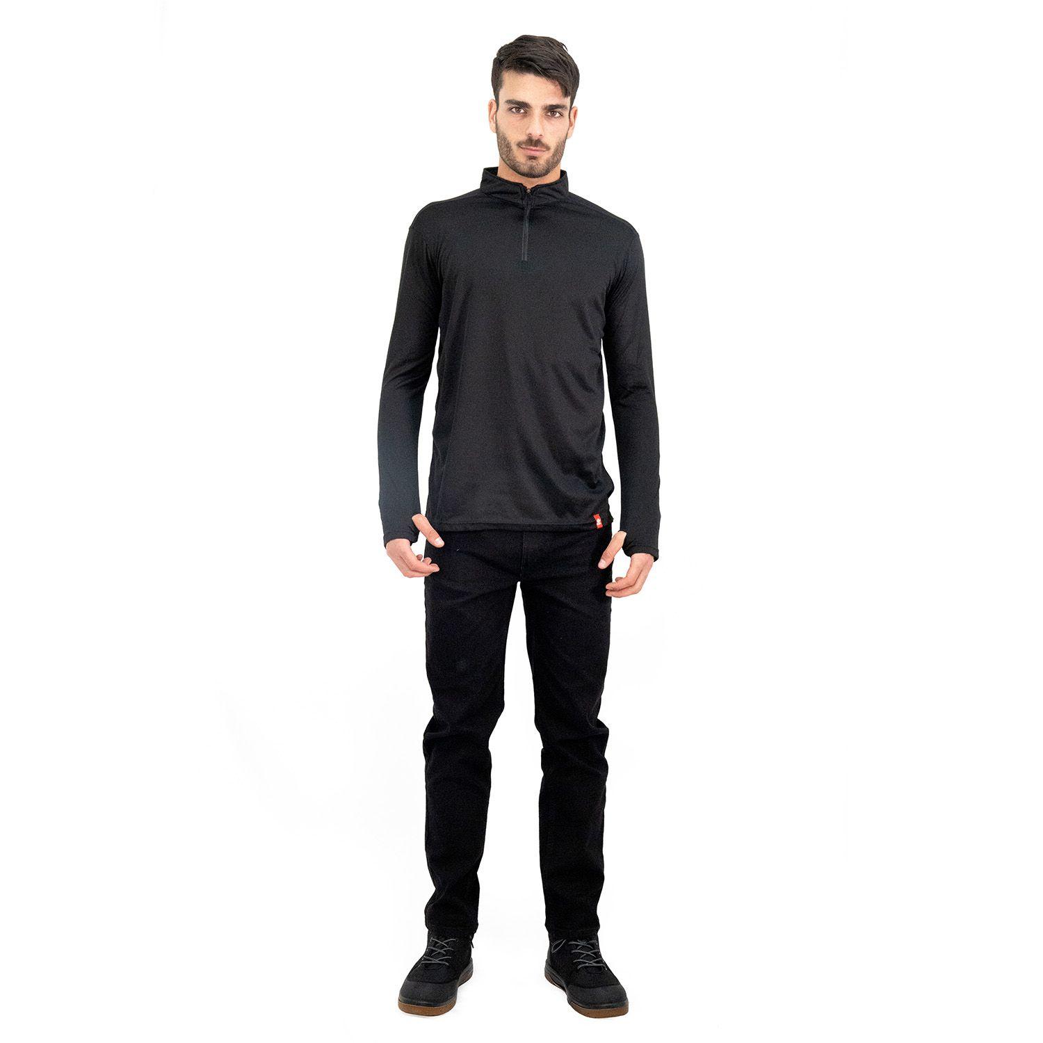 Polera Quebec Half-Zip Negro Hombre-3