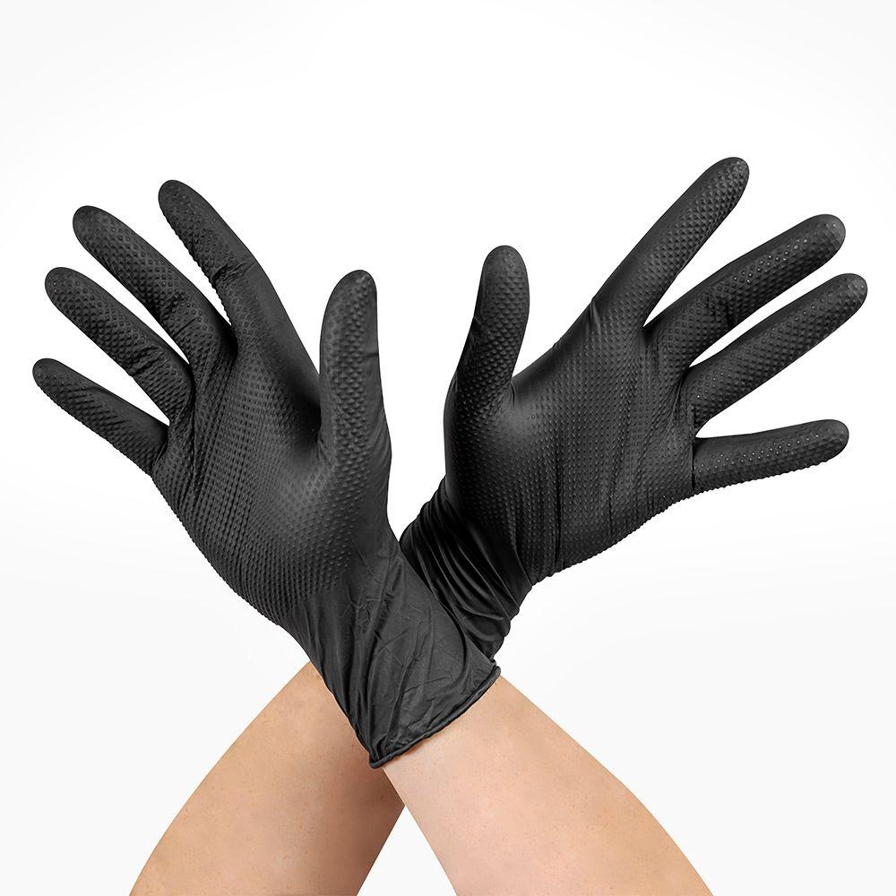 GUANTE RAVEN NITRILO TEXTURIZADO NEGRO 8 GR STEELPRO 50UND-4