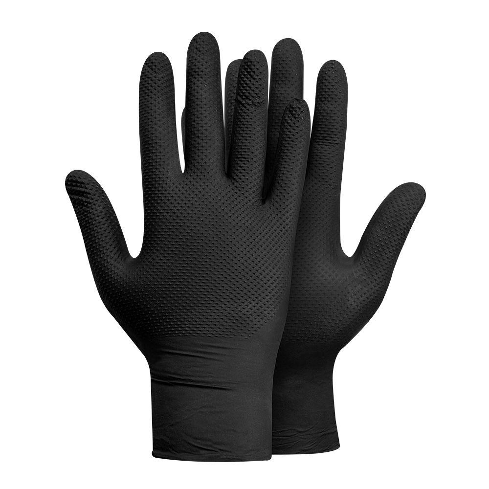 GUANTE RAVEN NITRILO TEXTURIZADO NEGRO 8 GR STEELPRO 50UND-6