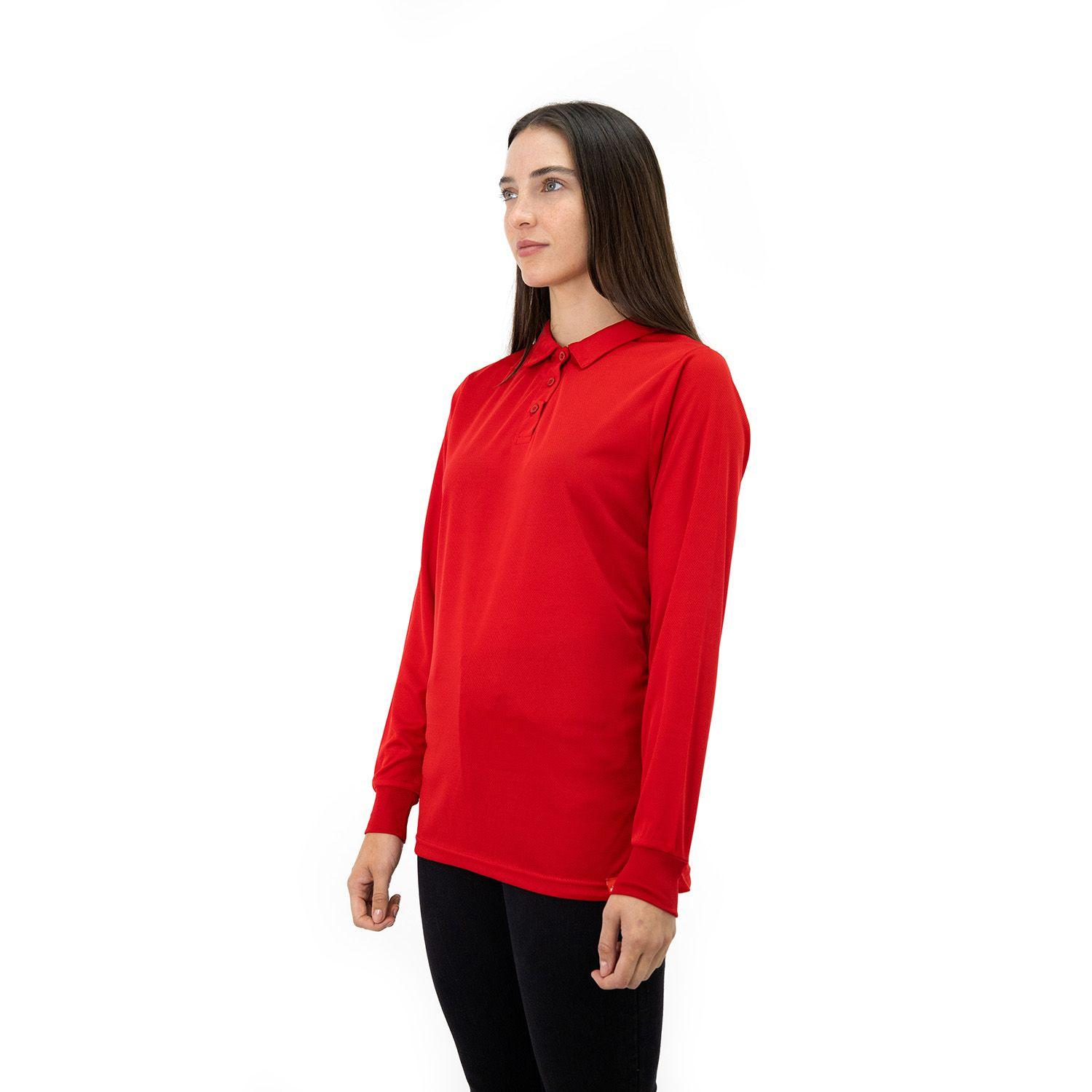 Polera Cooldry Quebec Manga Larga Rojo Mujer-2