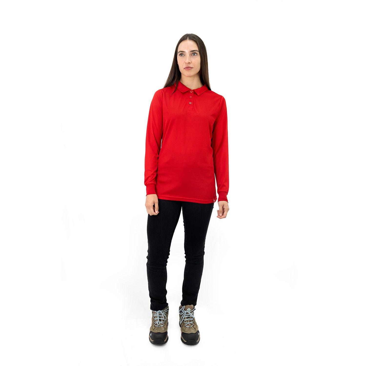 Polera Cooldry Quebec Manga Larga Rojo Mujer-4