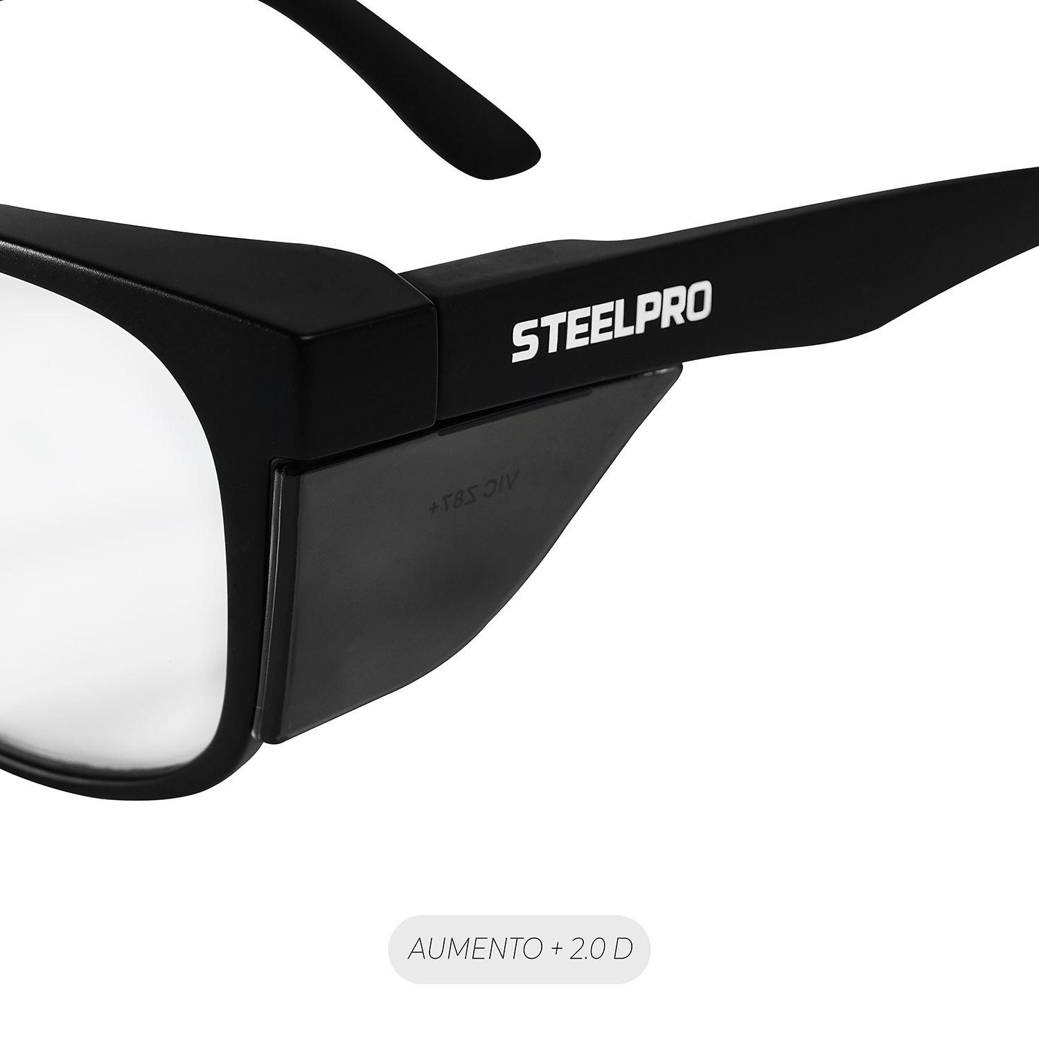 Lente Seguridad Safeblack Claro Full Reader +2.0D Steelpro-4