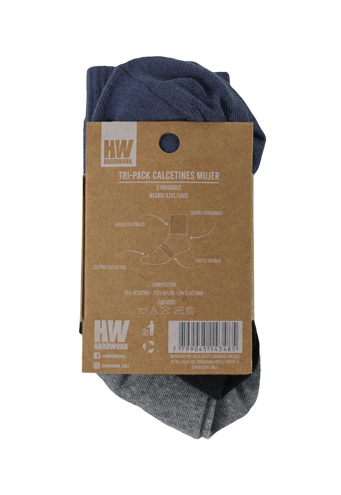 Tripack Calcetines HW Algodón Tobillero Mujer-2