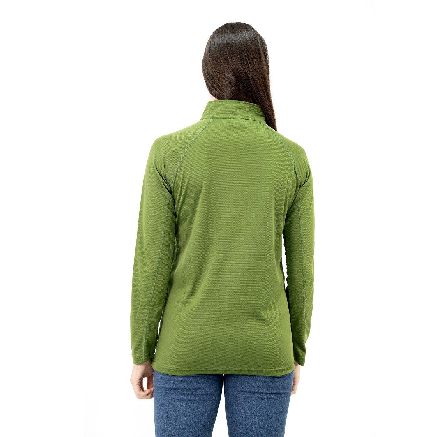 Polera Quebec Half-Zip Mujer Verde Oliva-3