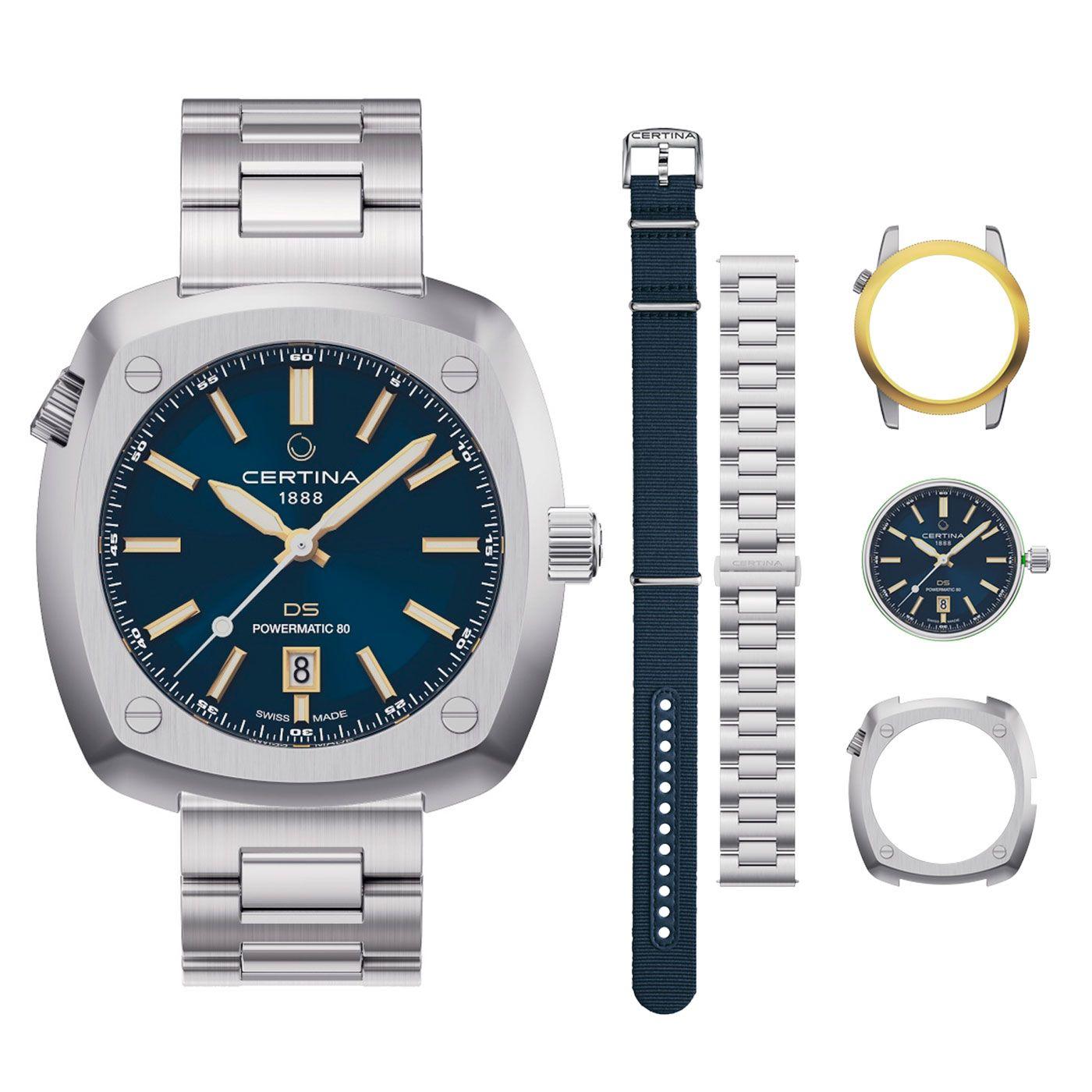 Reloj Certina DS+ Automatico Set 4 en 1 Azul-0