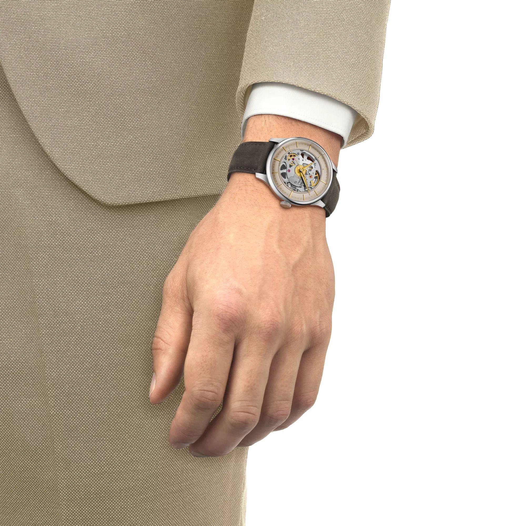 Reloj Tissot Chemin Des Tourelles Skeleton Cuero-2