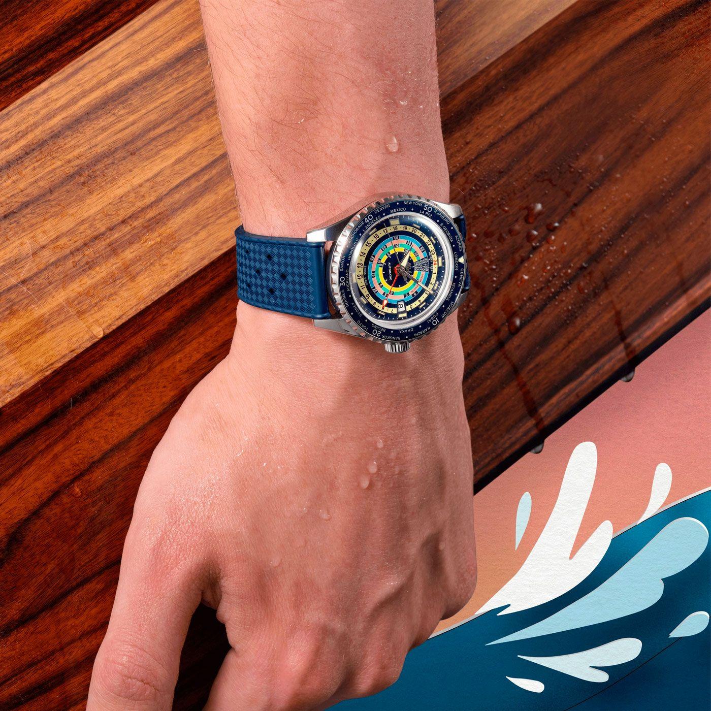 Reloj Mido Ocean Star Decompression Worldtimer Azul-3