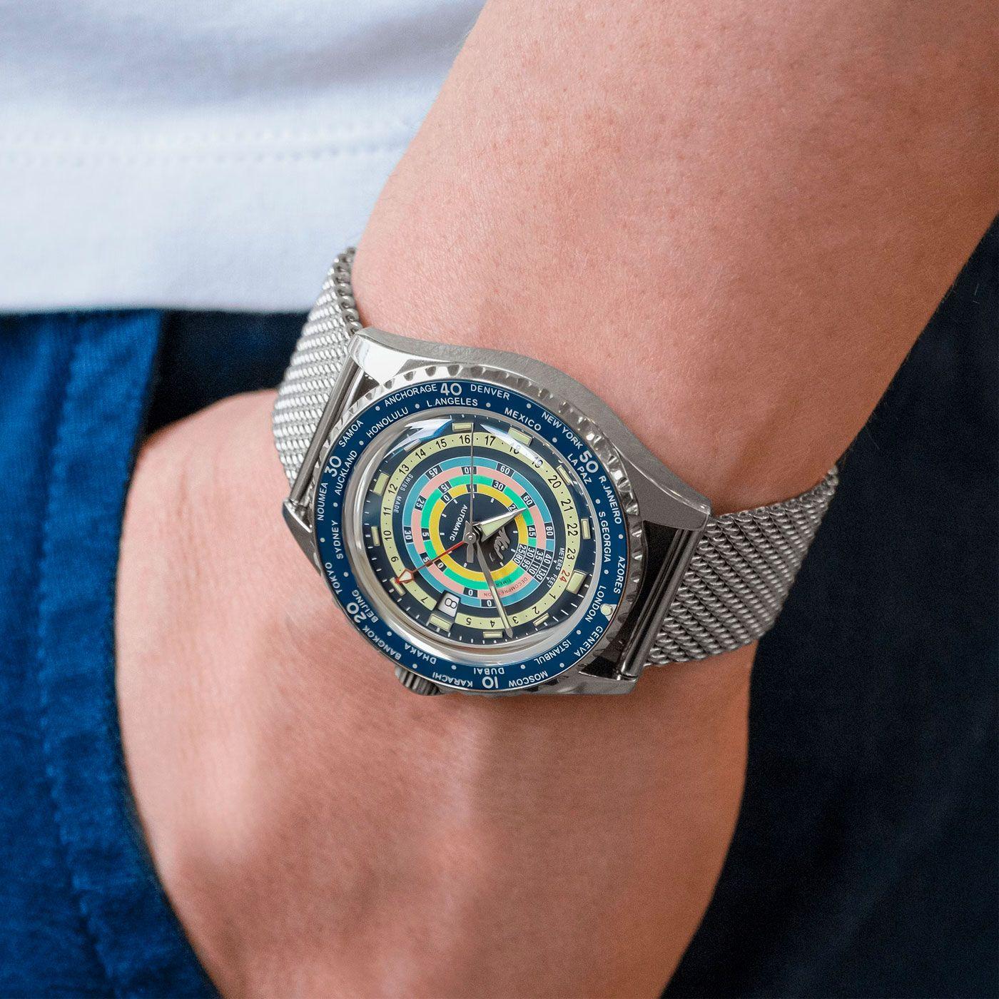 Reloj Mido Ocean Star Decompression Worldtimer Azul-4