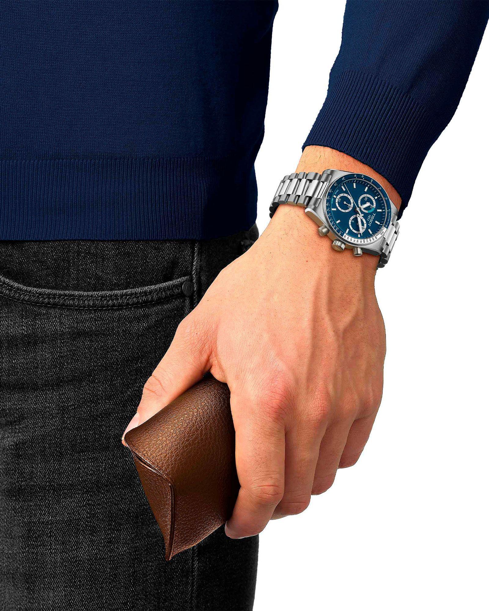 Reloj Tissot PRS 516 Chronograph Acero Azul-3