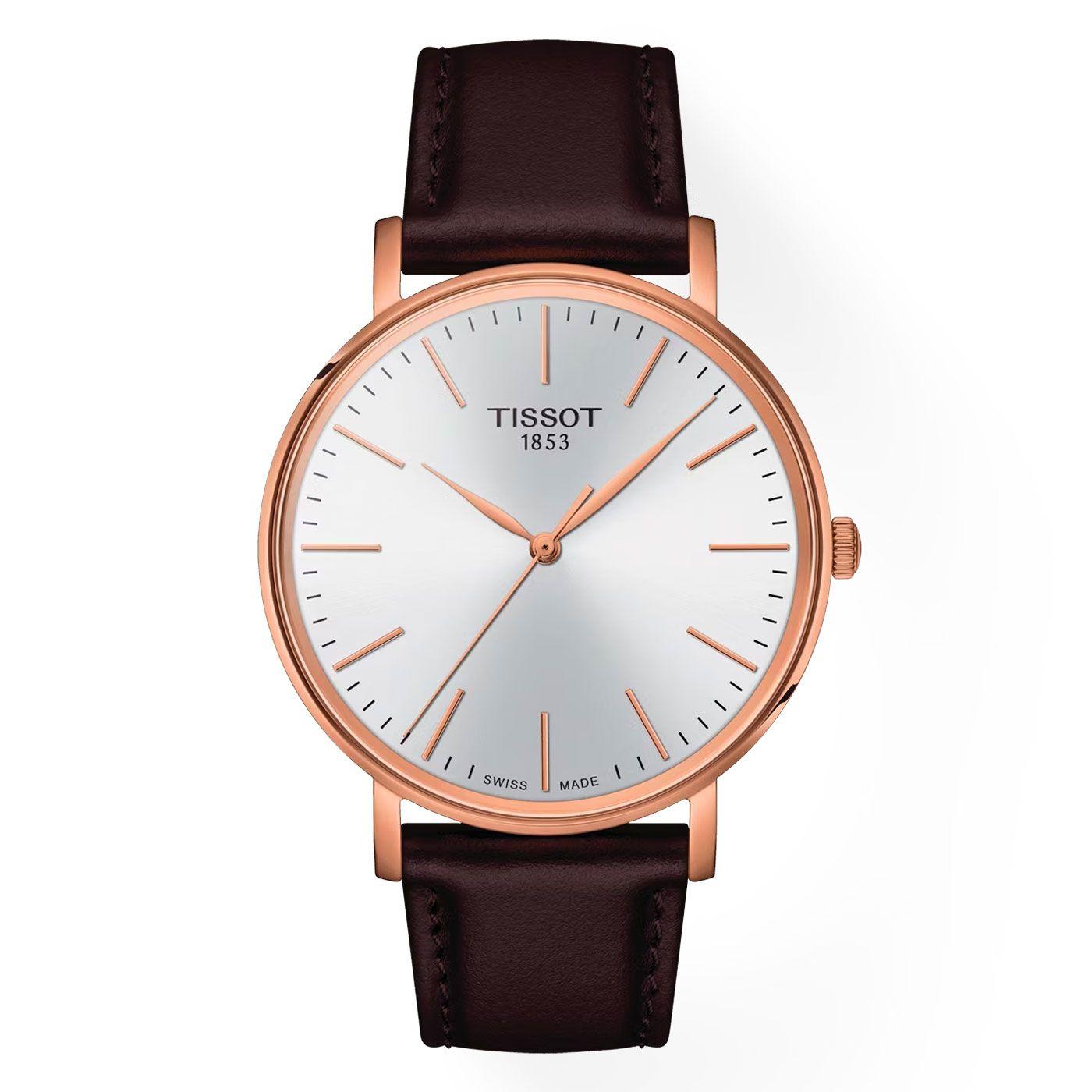 Reloj Tissot Everytime Cuero Café-0