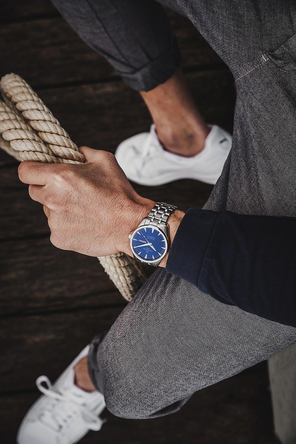 Reloj Certina DS Action Day Date Powermatic 80 Azul-2