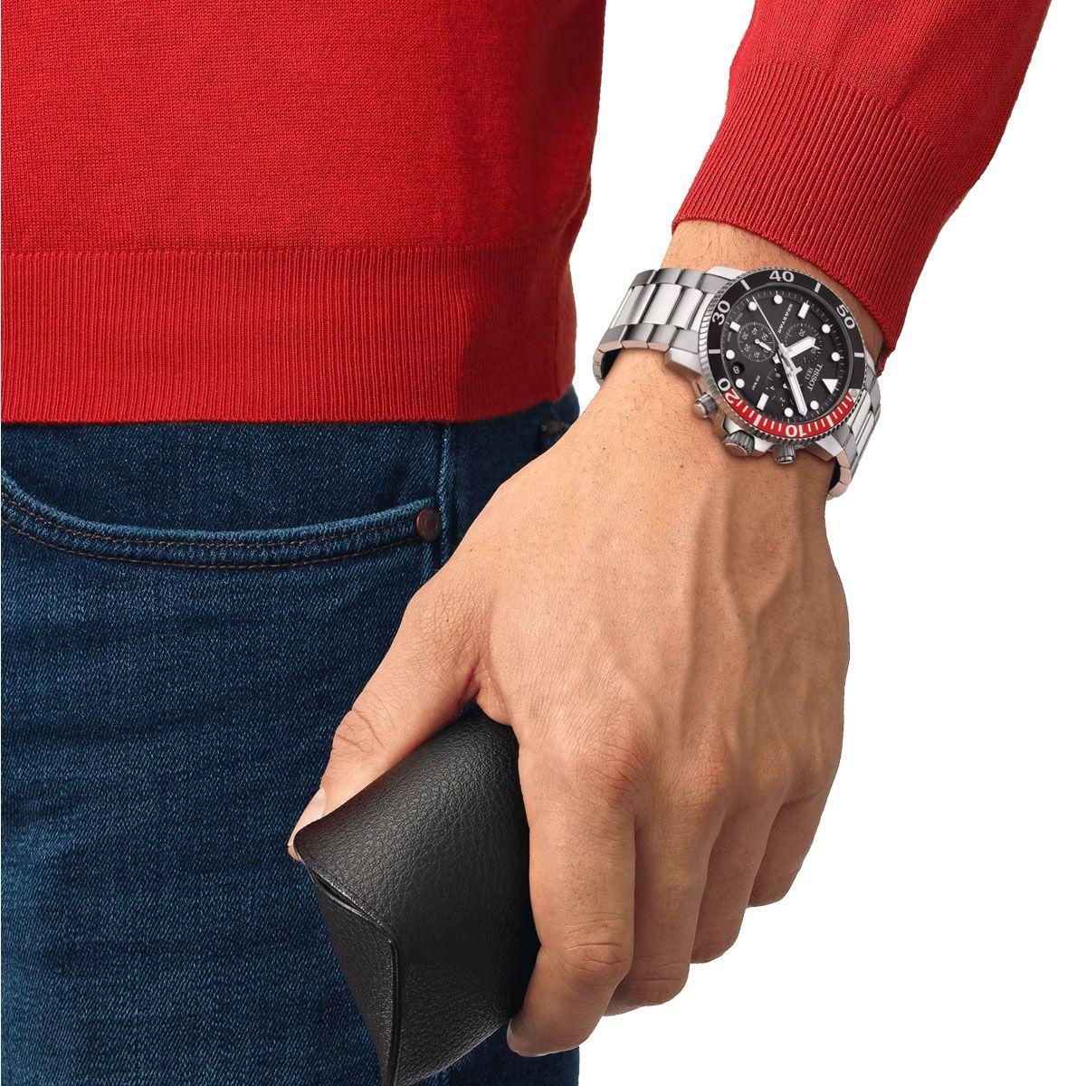 Reloj Tissot Seastar 1000 Chronograph Acero Rojo-4