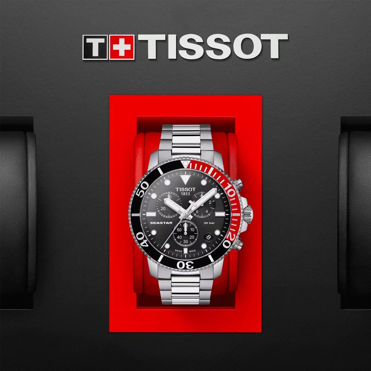 Reloj Tissot Seastar 1000 Chronograph Acero Rojo-5
