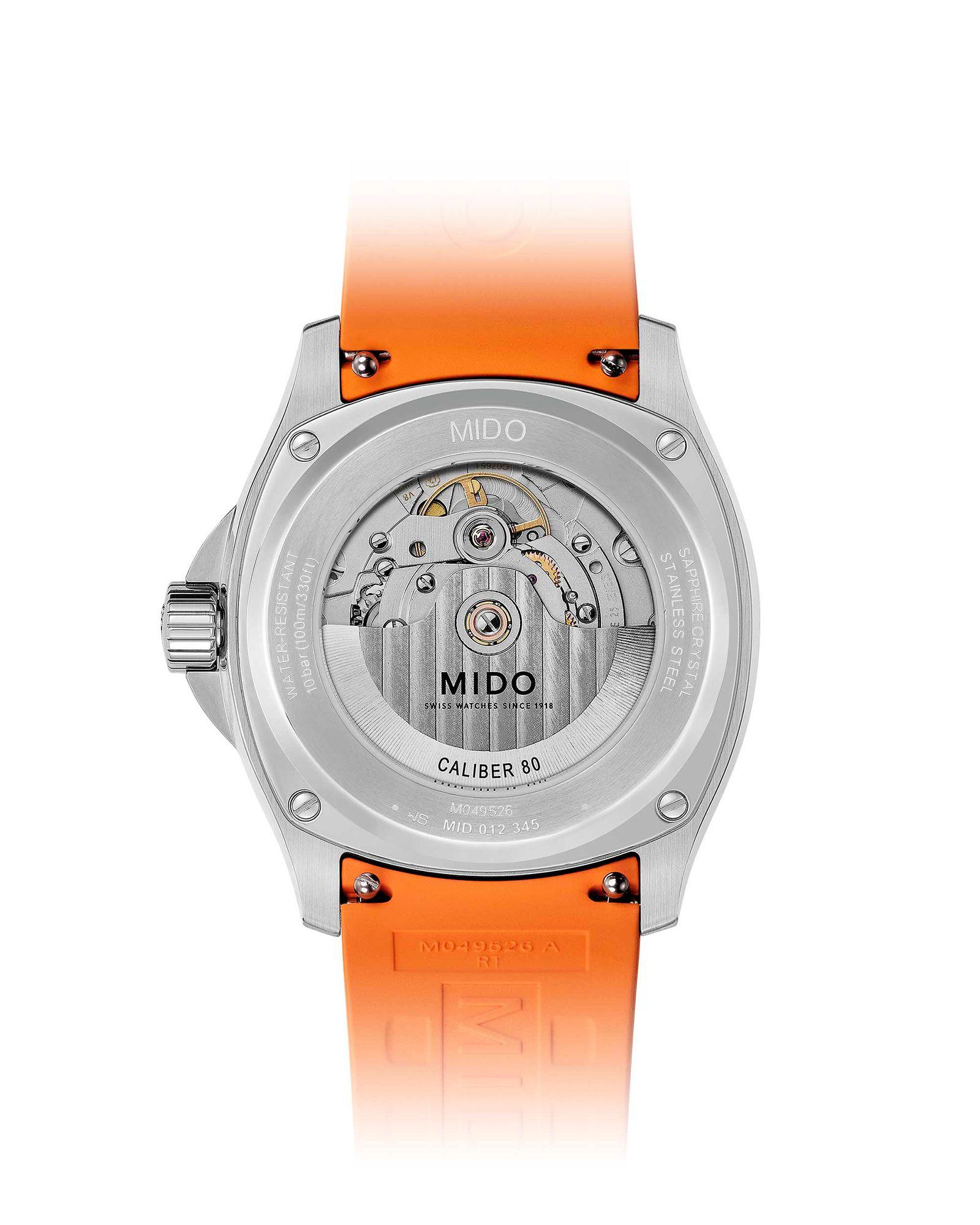 Reloj Mido Multifort TV Big Date Resina Naranjo-2
