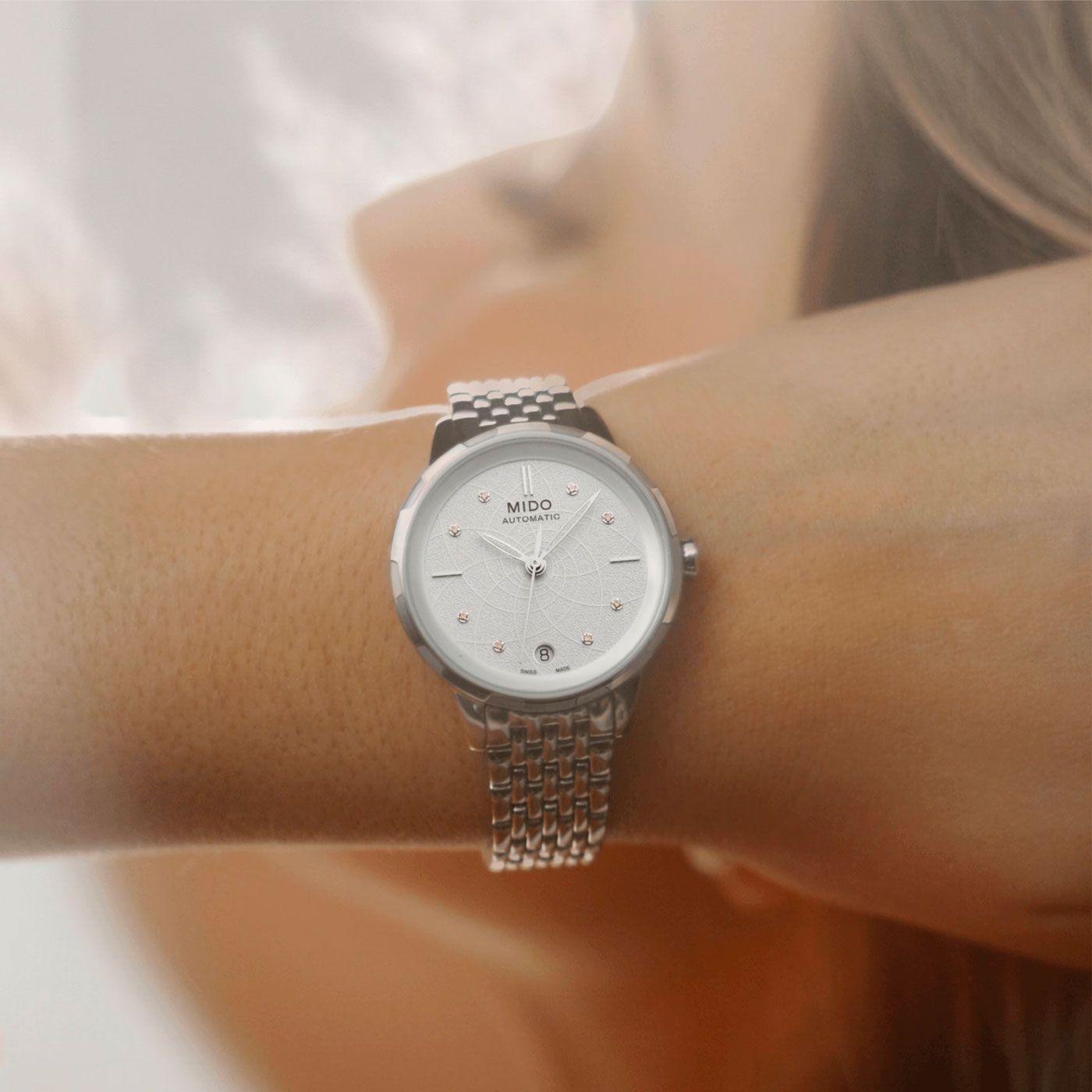 Reloj Mido Rainflower Acero-2