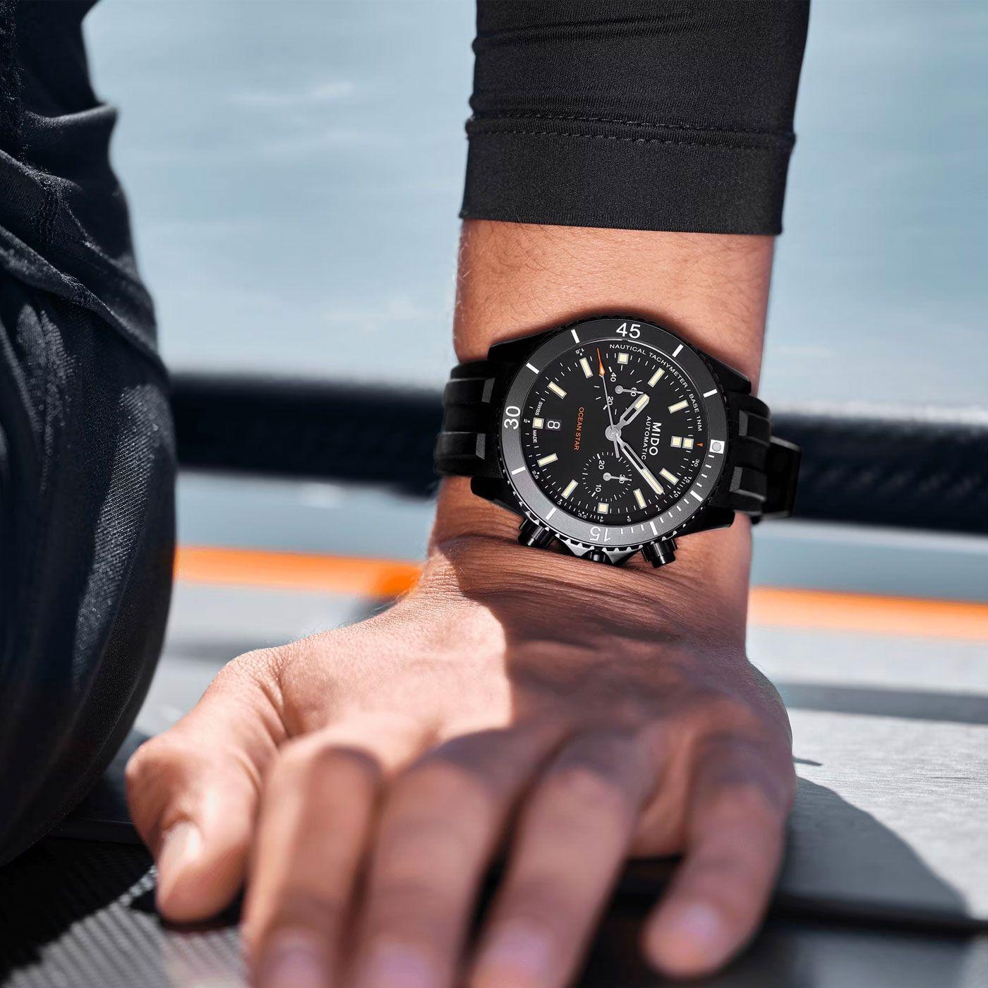 Reloj Mido Ocean Star Crono Carbón-4