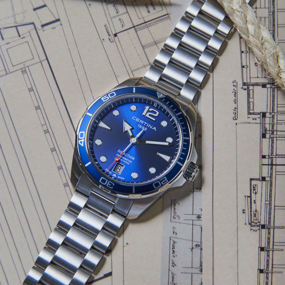 Reloj Certina DS Action Acero Azul 43mm-2
