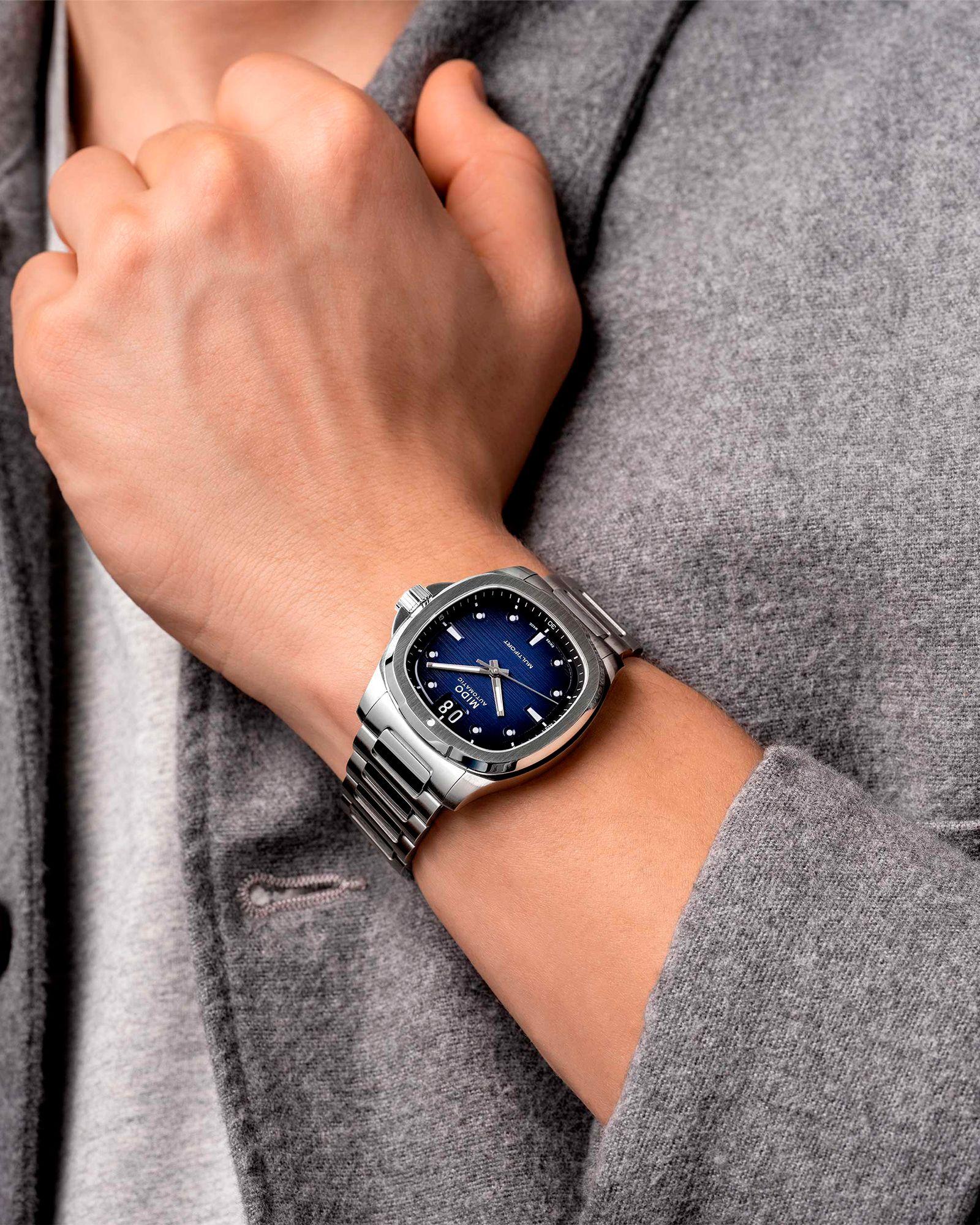 Reloj Mido Multifort TV Big Date Acero Azul-2