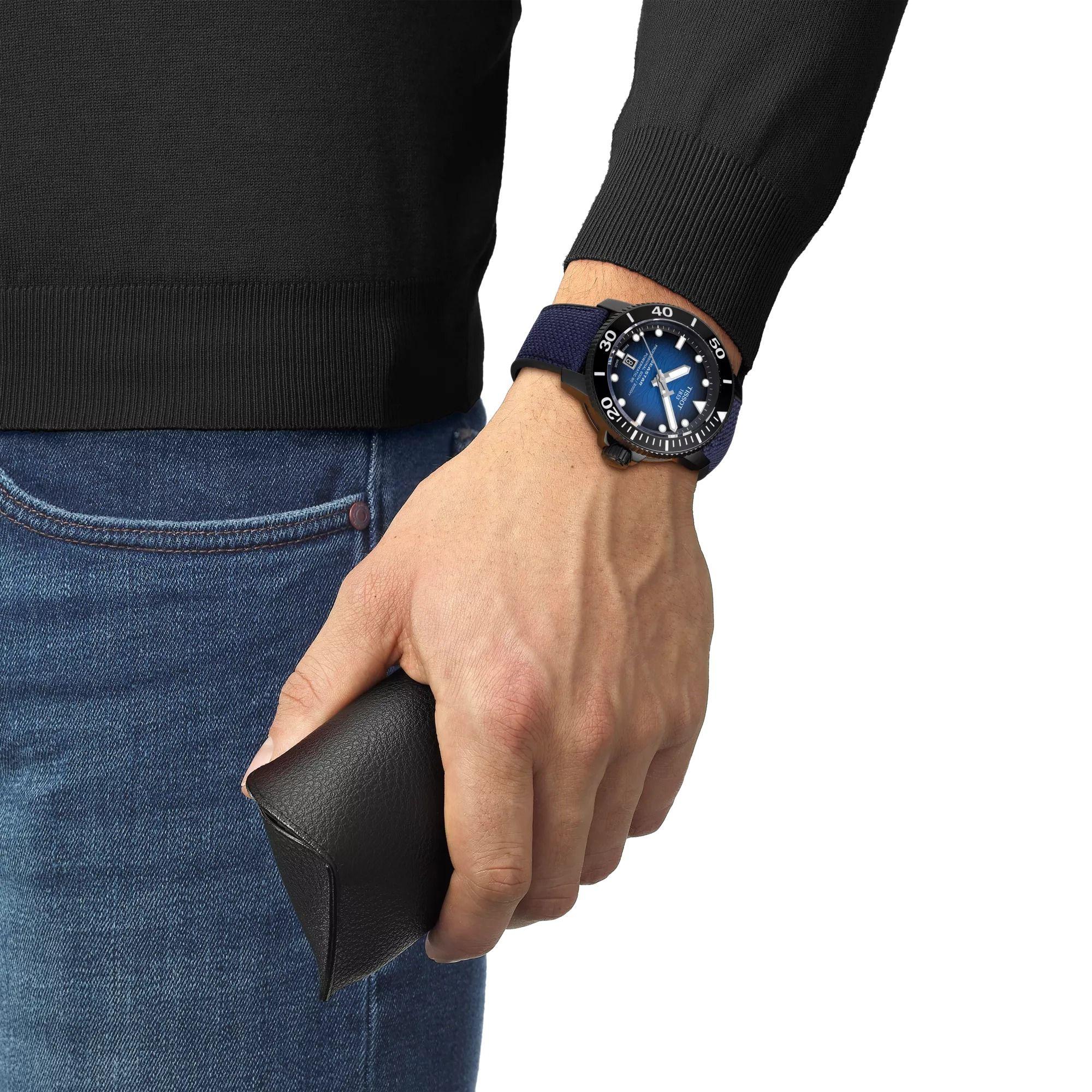 Reloj Tissot Seastar 2000 Professional Tela Azul-3