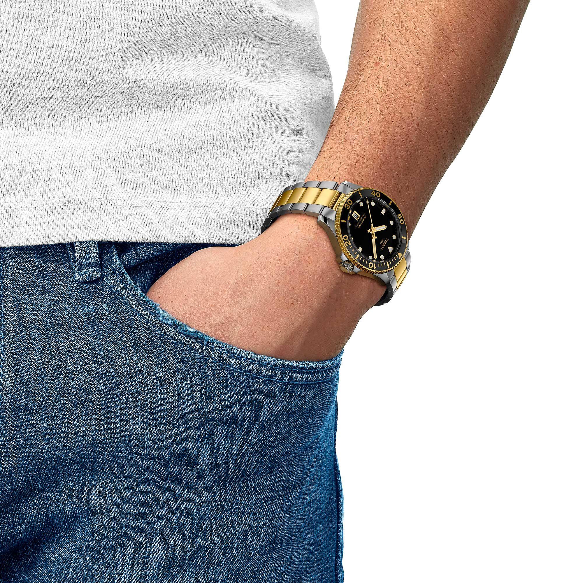 Reloj Tissot Seastar 1000 Acero Dorado-2