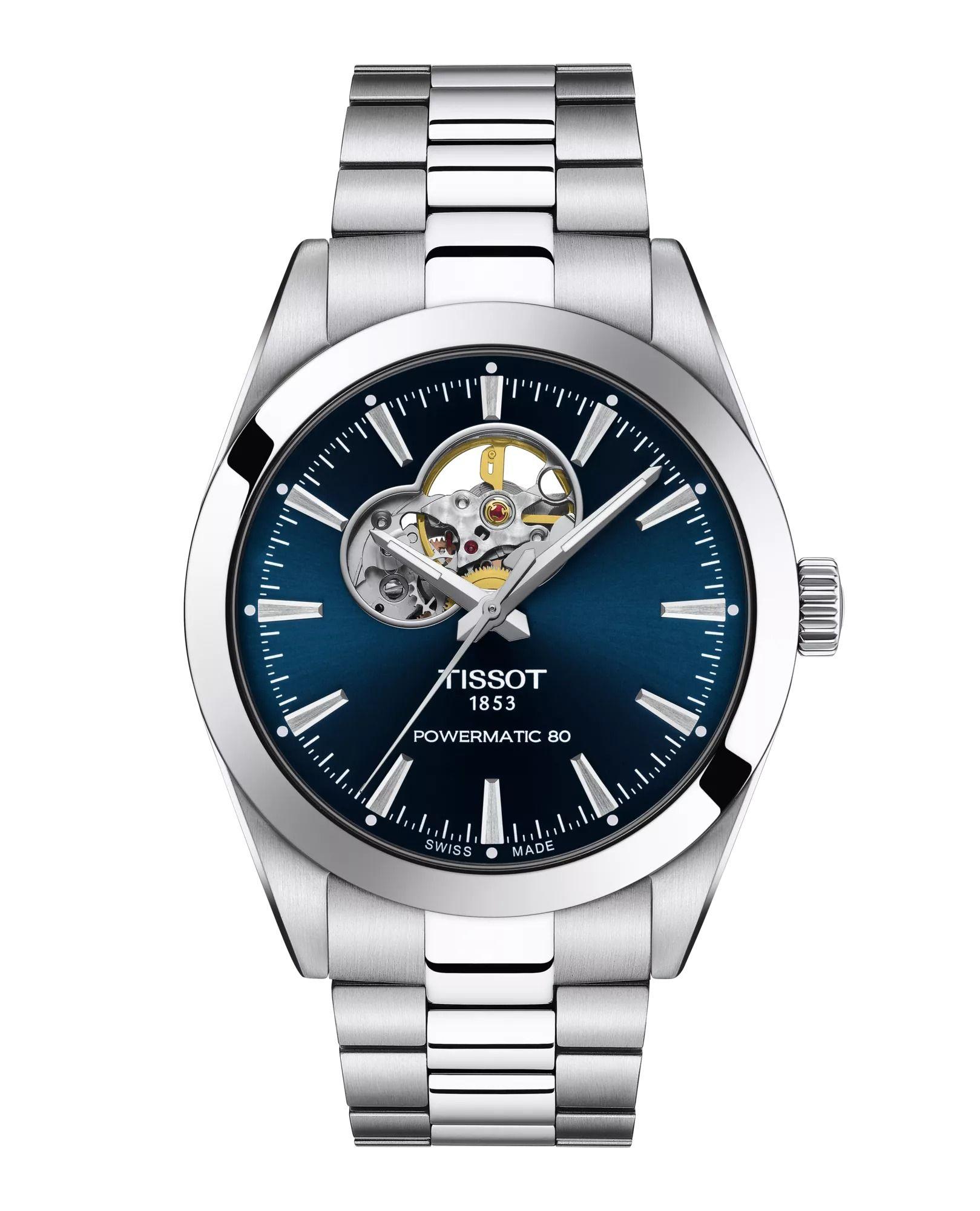 Reloj Tissot Gentleman Open Heart Acero Azul-0