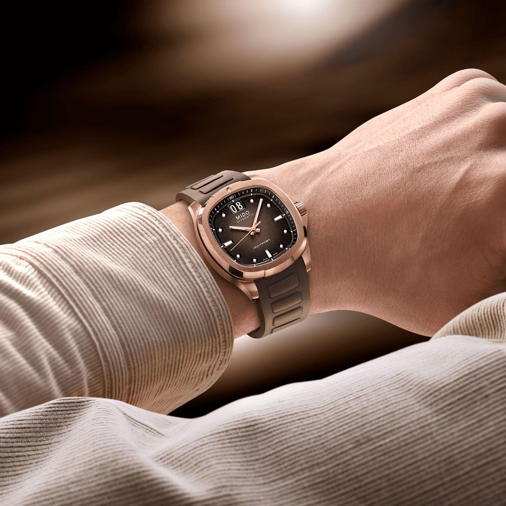 Reloj Mido Multifort TV Big Date Resina Brown-3