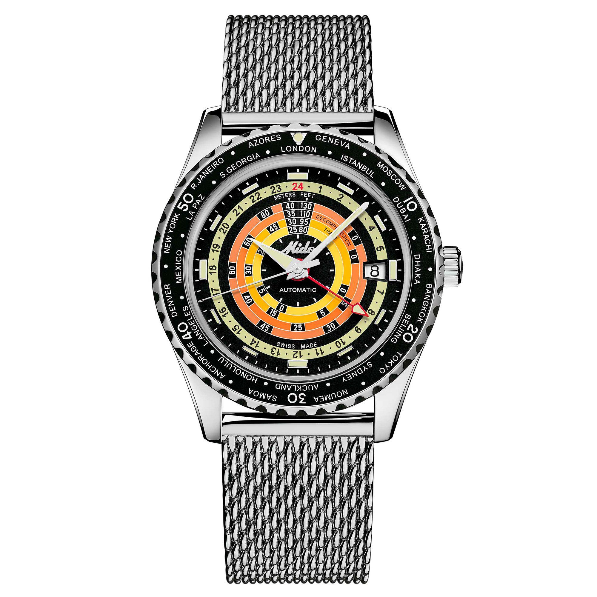 Reloj Mido Ocean Star Decompression Worldtimer Negro-0