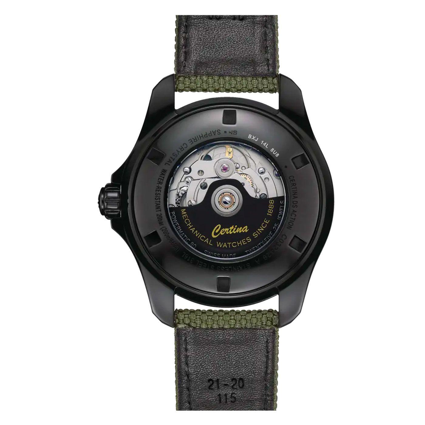 Reloj Certina DS Action GMT Textil Verde-2
