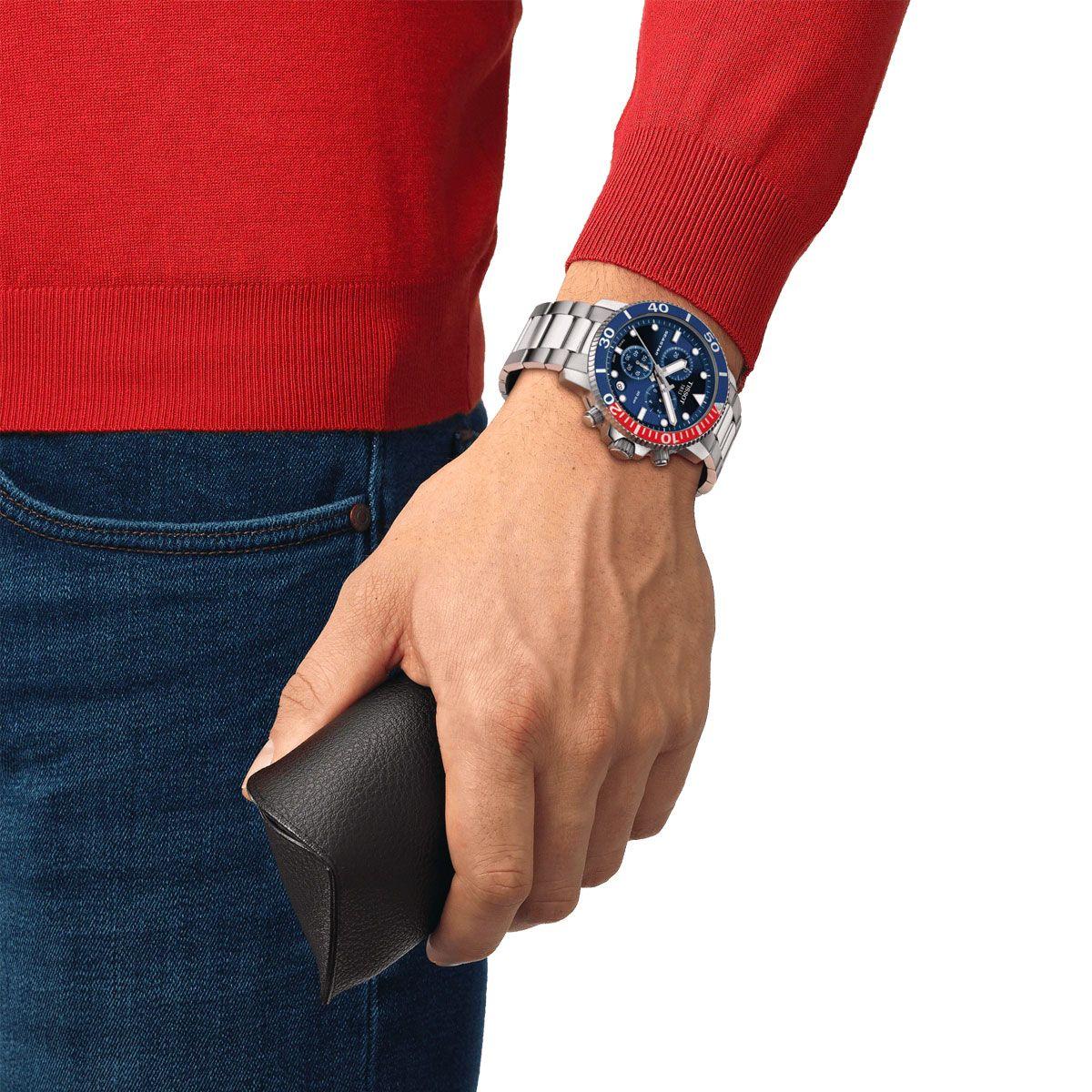 Reloj Tissot Seastar 1000 Quartz Chronograp Acero Azul-4