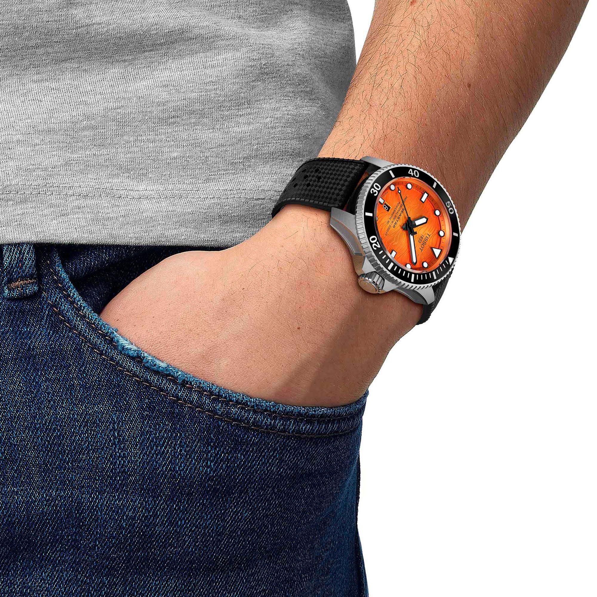 Reloj Tissot Seastar 2000 44MM Naranja-4