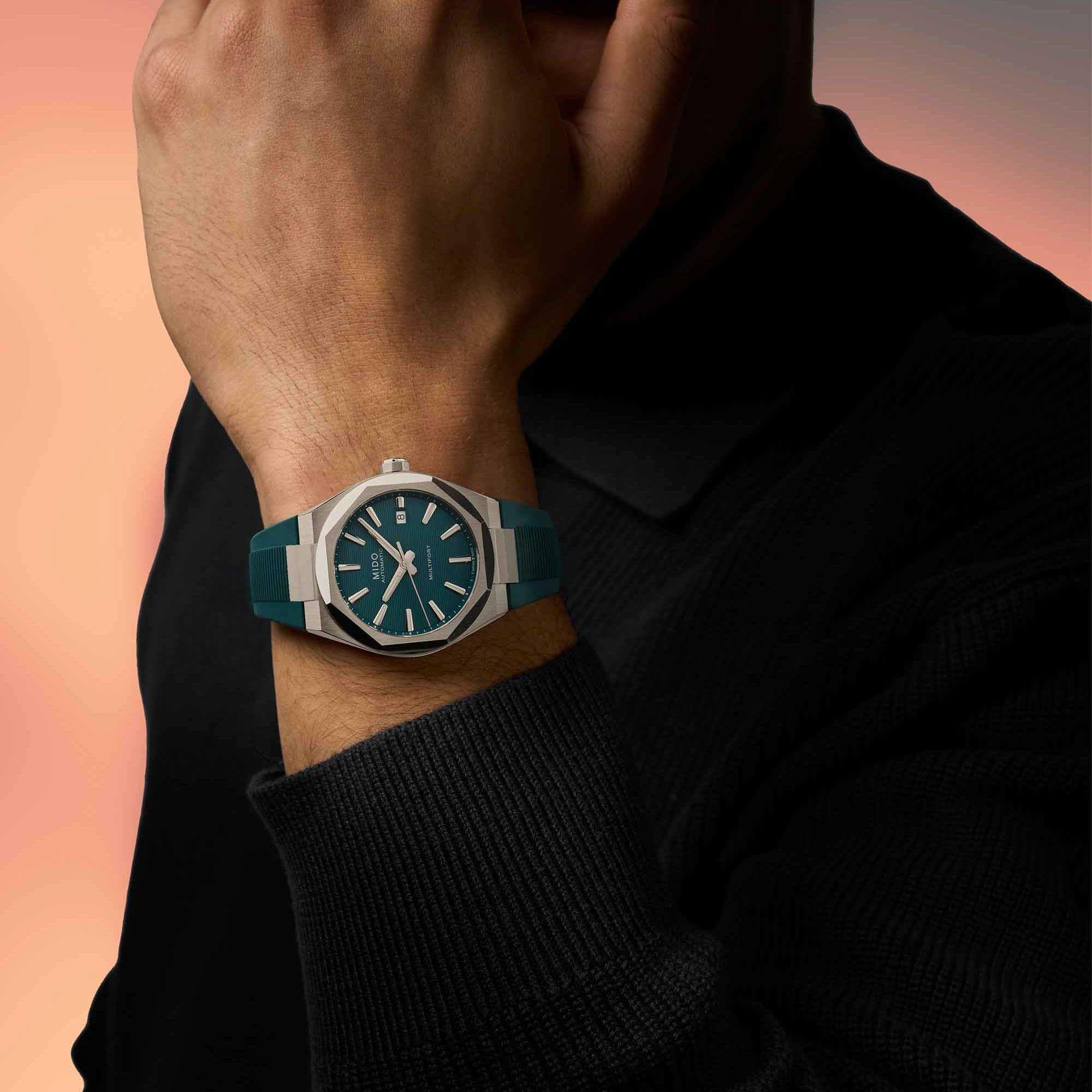 Reloj Mido Multifort 8 One Crown 40MM Resina Azul-3